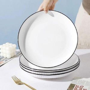 Modern Ribbed Ceramic JAPANESE Dinner Plates - 10 INCH