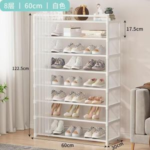 8- layer 2024 shoe rack organizer with fabric dustproof cover 