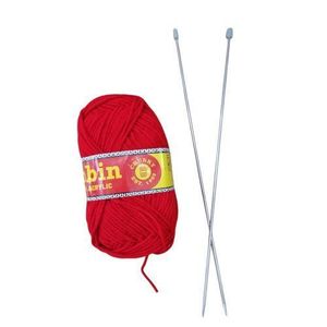 Robin yarn and knitting needles