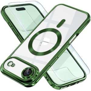 Electroplated Clear MagSafe Case with Camera Lens Protector for iPhone 17 Air - GREEN