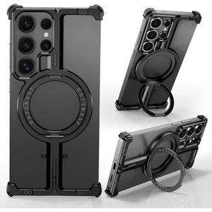 Galaxy S25 Ultra, Metal Bumper Case Sleek Minimalist Frameless Aluminum Shells, Supports Wireless Charging