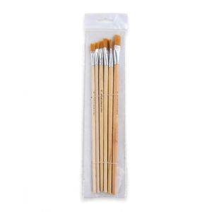 6 Pcs Artistic Special Brush Set - 30cm Wooden Handle Painting Brushes for Watercolor, Acrylic & Oil Art
