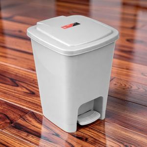30L Gray Hard Plastic Large Capacity Easy Clean Step Pedal Waste Garbage Dust Bin