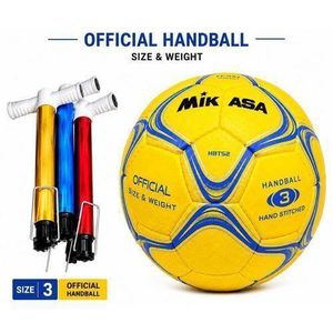 Official Size 3 Handball with Hand Pump Hand Stitched Training Match Ball Indoor Outdoor Sports Set