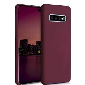 Soft Flexible Silicone Case for Samsung Galaxy S10+, Shockproof Anti-Scratch Slim TPU Protective Back Cover (Maroon)