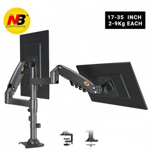 North Bayou H180 NB Dual Monitor Desk Mount Stand Full Motion Swivel Computer Monitor Arm Fits 2 Screens up to 35'' with Load Capacity 2 To 9Kg for Each Monitor 
