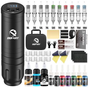 Professional Complete Tätoo Kit, Wireless Tattoo with LED Display, Completed Tattoo Machine Kit for Starter