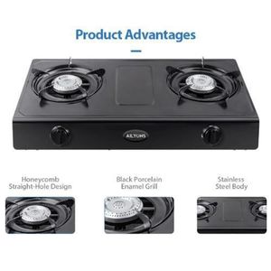 AILYONS 2 BURNER STAILESS STEEL TABLE TOP