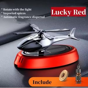 Solar Rotating Helicopter Aromatherapy Car Air Freshener – Alloy Design with Wooden Diffuser + Essential Oil Included
