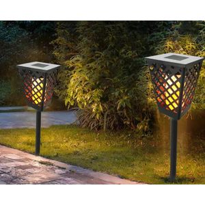 Solar Garden Flame Lights  For Garden Deco Compound 2 pcs