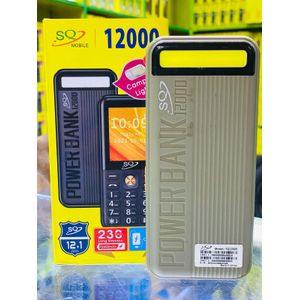 SQ  12000MAH BATTERY//BOTH POWERBANK AND A PHONE//POWERBANK=2A-Black