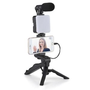 AY-49 Smartphone Video Kit with Stable Tripod and Professional Lighting