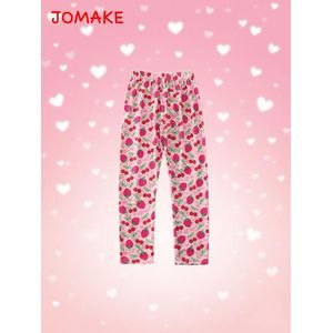JOMAKE Long trousers for children aged 2-9, red strawberry pattern, tight-fitting leggings