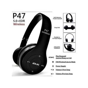 Original P47  Wireless Bluetooth Headphone Mic TF Card FM Radio 
