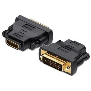 Vention DVI (24+1) Male to HDMI Female Adapter, Black – DVI to HDMI Video Converter Adapter for Monitor, TV, Projector & Display Connectivity