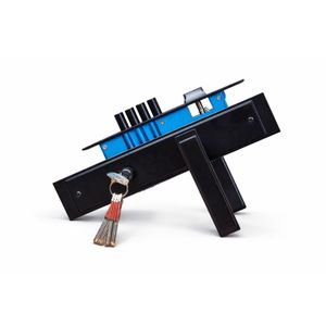 4pin Bolt Mortise Door Lock Set Black Finish Heavy Duty Security Lock With Handle & Keys