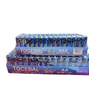 Tocebal 60pcs Super Heavy Duty Batteries Bulk 60pcs for Schools and Businesses
