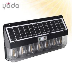 Tungsten bulbs outdoor Solar sensor wall lamp light with solar panel