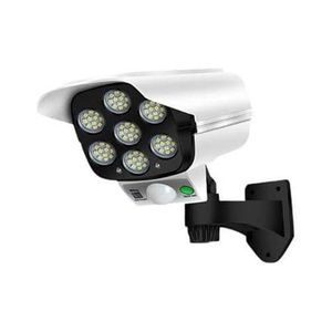 Camera-Like Motion Sensor Solar Light, Waterproof Spotlight Home Security LED Lights with Remote Controller, Wireless Dummy Decoy Security Camera for Porch Garden Patio Driveway