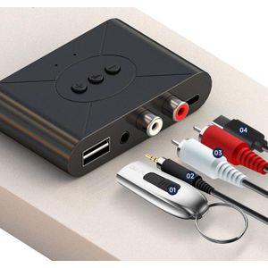 In-car NFC Bluetooth music receiver supports hands-free playback of music from USB flash drives.