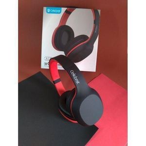 Celebrat  Wireless Bluetooth Headphones Extra Bass RED