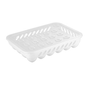 16-Grid Egg Storage Container with Lid & Handle – Clear Acrylic Fridge Organizer Tray