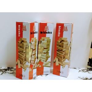 54pcs Wooden Jenga block game for Adults and kids