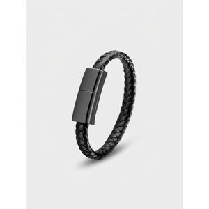 Bambino Braided leather USB C Charging Bracelet