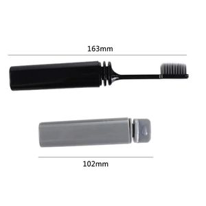 Portable foldable toothbrush with a case for travelling camping hiking easy to carry