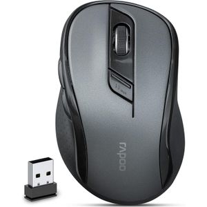 Rapoo M500 Silent Multi-Mode Wireless Mouse – Bluetooth & 2.4GHz Connectivity, Silent Clicks, 1600 DPI Optical Tracking, Multi-Device Switching, 12-Month Battery Life – Black