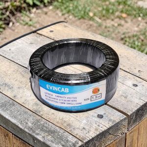 Evin 1.5mm Black Single Core Solid High Temperature Resistant Durable Electrical Wiring Cable 