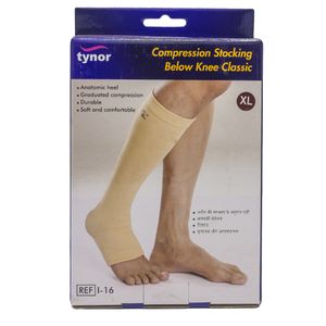 Dyna Medical Compression Stockings for Varicose Vein ! With Graduated  Compression (Below Knee-Medium, Type: Beige-Class 2) 