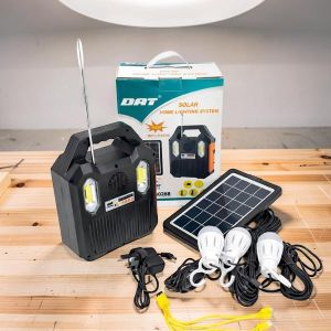 DAT AT-9028B Home Solar Lighting System Kit MP3 Player Bluetooth Solar Charging LED Bulb Lighting