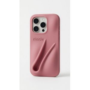 rhode Luxury Silicone Lipstick Holder Phone Case for iPhone 13 / 14 / 15 – Trendy Pink Cover 