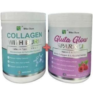 Wins Town Collagen With Burn + Gluta Glow Sparkle Combo – Skin Brightening, Firming, Fat-Burning & Anti-Aging Powder Set