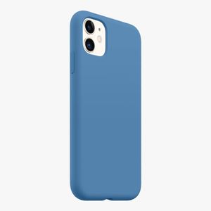 Soft Flexible Silicone Case for Apple iPhone 12, Shockproof Anti-Scratch Slim TPU Protective Back Cover (Denim Blue)