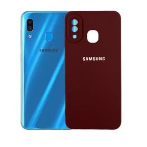 Soft Silicone Back Cover for Samsung Galaxy A30 - Maroon, anti-fingerprint, anti-scratch, durable silicone case