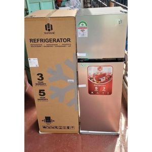 HANMAC  173L Double Door Fridge, 3 Years Warranty, 5 Years Warranty On Compressor