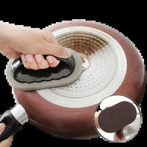 2 pieces Magic Pan Cleaner Sponge Brush For Pan Pot Strong Decontamination Cleaing Brush Descaling Knife Kitchen Cleaning Tools