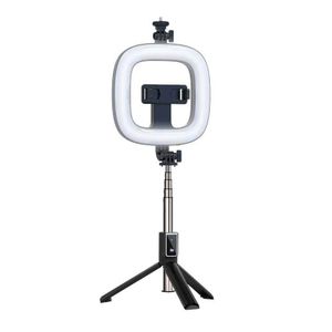  Square Fill Light Selfie Stick with Adjustable Tripod