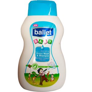 Ballet TEAR FREE Baby Nourishing CREAM WASH & SHAMPOO SHEA BUTTER PANTHENOL ALOE VERA nk
