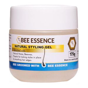 Bee 175g ESSENCE NATURAL STYLING GEL _ Moisture retention, scalp health, nourishment, and healing. Contains natural honey, beeswax, and propolis extracts.nv'j