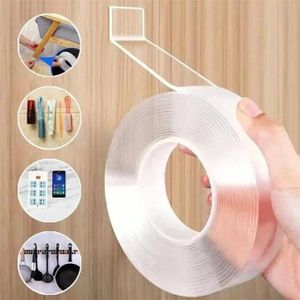Heavy Duty Strong Double Sided Tape Heavy Duty Removable Clear Sticky Adhesive Nano Tape Tough Washable Waterproof Mounting Tape for Hanging Picture, Poster, Carpet, Photo Deco