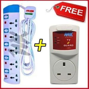 Powermax Power King 5 Way Heavy Duty Extension Universal Ports-Travel/Office/Home/kinyozi/Saloon + Free Tv Guard