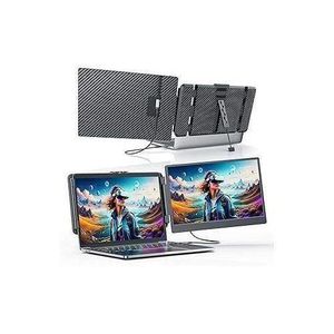 V2COM  S1 Laptop Screen Extender, 14.1'' Laptop Monitor Extender FHD 1080P IPS Dual Portable Monitor for 13"-17" Laptops, Plug and Play Compatible with Windows, MacOS, Switch, PS5