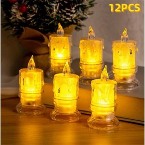 12pcs Flameless Electronic LED Candles, Home Decor Party Supplies