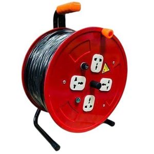 2.5mm Heavy Duty Durable Cable Reel, Industrial Power Extension Cord, Outdoor & Indoor Waterproof Electrical Strong Cable Reel with 4 Sockets for Home, Office, Workshop and Construction 