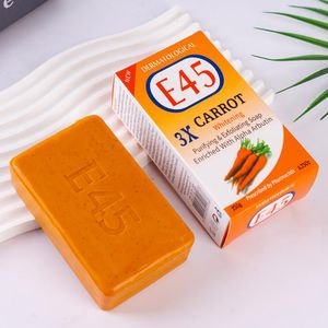 DERMATOLOGICAL E45 3X CARROT WHITENING PURIFYING & EXFOLIATING SOAP is specially FORMULATED with CARROT EXTRACT and ALPHA ARBUTIN to help DEEPLY CLEANSE, EXFOLIATE, and BRIGHTEN the SKIN 2pcs