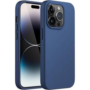 Navy Soft Gel 3- Layered Slim Silicone  Phone Cover Case for iPhone 14 Pro