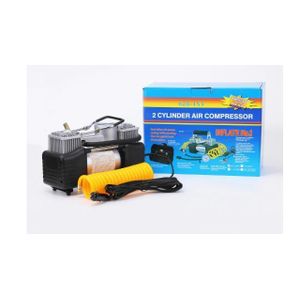 Tire Inflator Air Compressor- Heavy Duty Double Cylinders With Portable Bag- Car Accessories, Metal 12V Air Compressor Pump For Car, Truck, SUV Tires, Bike, Dinghy, Air Bed 
